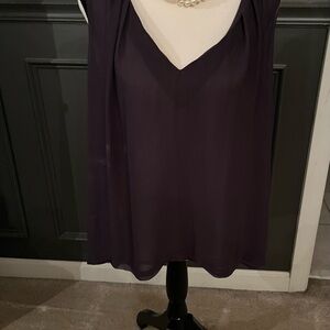 Plum colored sleeveless flowy blouse